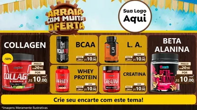 Modelo de TV para TV Horizontal com o tema Ofertas de São João - Junina para Suplementos alimentares