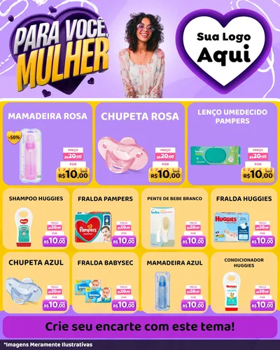 Modelo de Rede Social para Feed Instagram com o tema Para Você, Mulher para Bebês