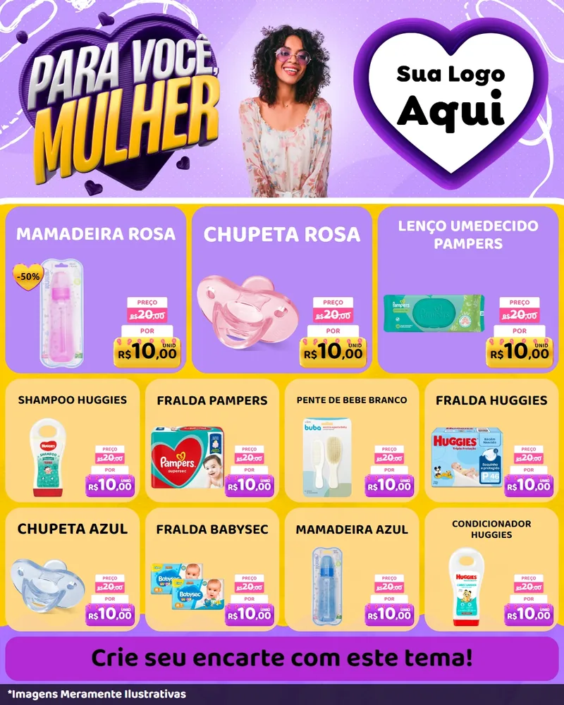Modelo de Rede Social para Feed Instagram com o tema Para Você, Mulher para Bebês