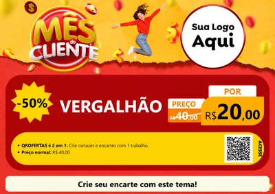 Modelo de Cartaz para Cartaz A4 Horizontal com o tema Mês do Cliente para Ferragens