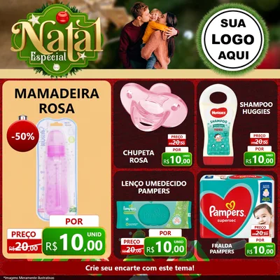 Modelo de Rede Social para Feed Facebook com o tema Natal Especial para Bebês