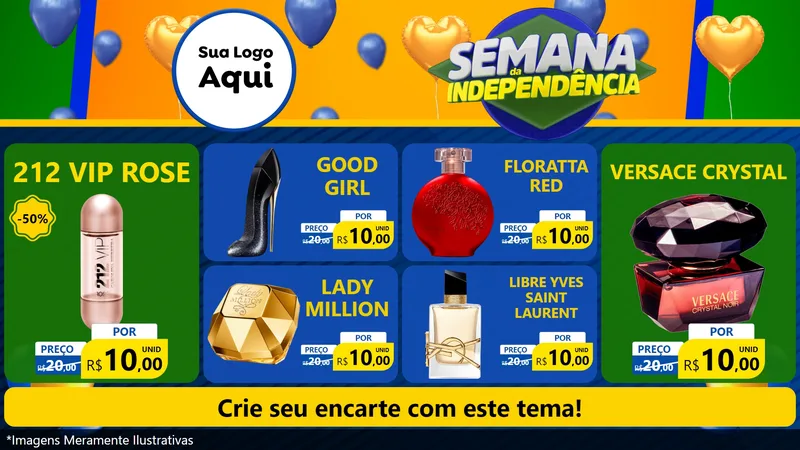 Modelo de TV para TV Horizontal com o tema Semana da Independência para Perfumes