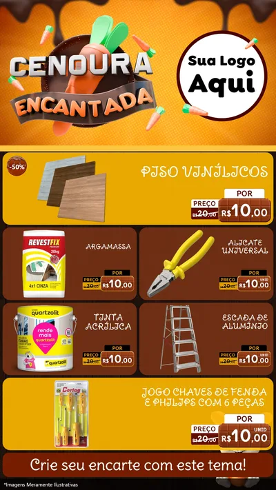 Modelo de TV para TV Vertical com o tema Cenoura Encantada - Páscoa para Material para Construção
