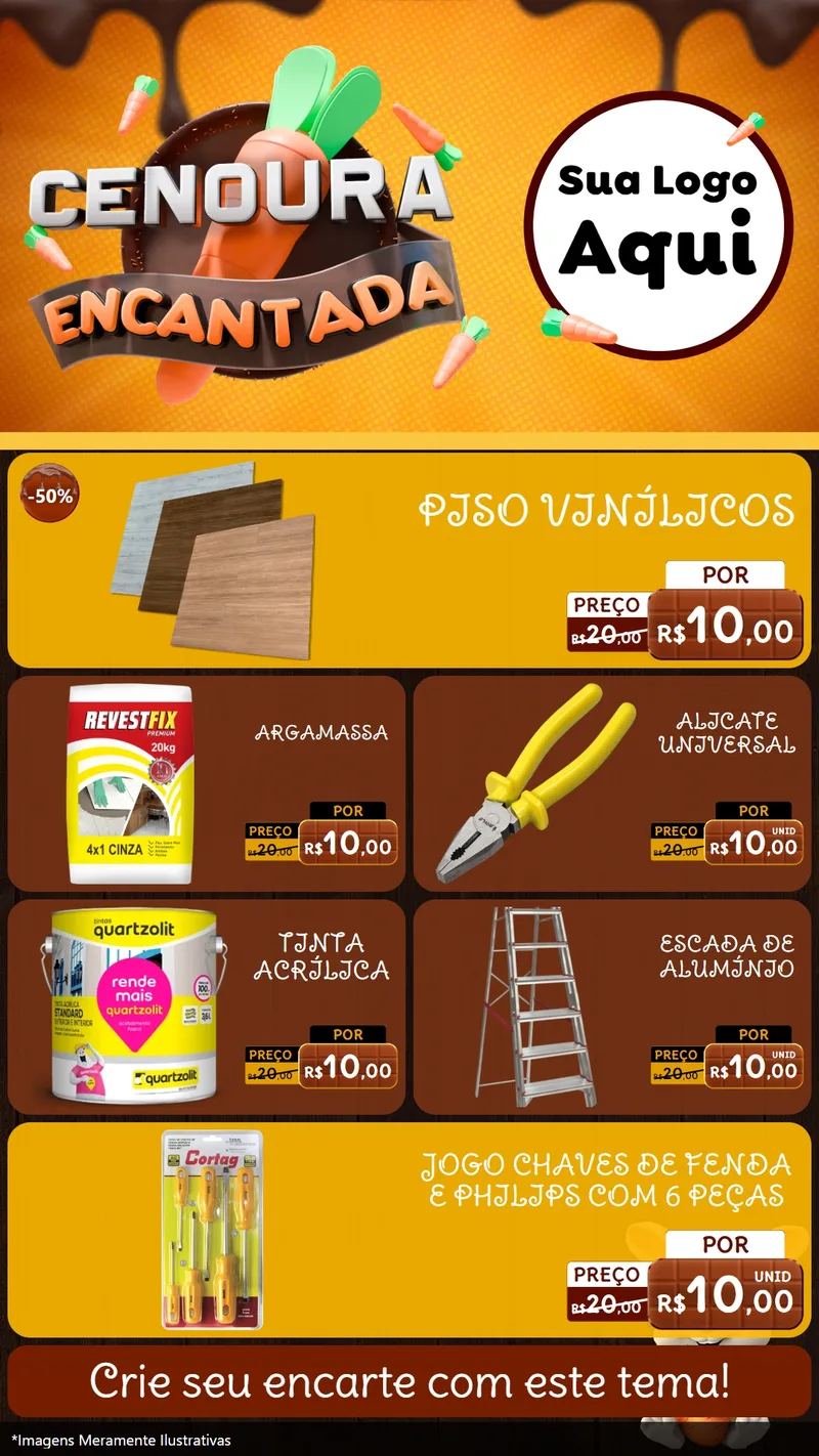 Modelo de TV para TV Vertical com o tema Cenoura Encantada - Páscoa para Material para Construção