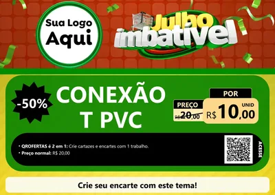 Modelo de Cartaz para Cartaz A4 Horizontal com o tema Julho Imbatível para Tubos e conexões