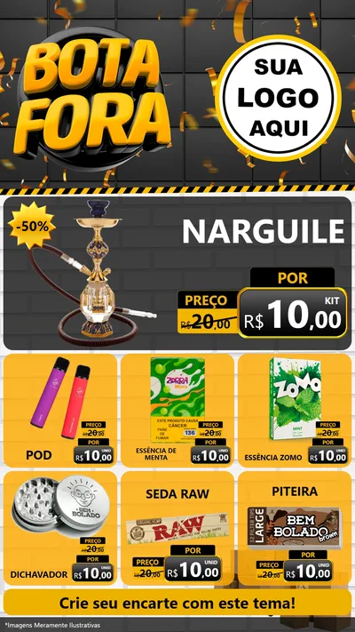 Modelo de Rede Social para Stories com o tema Bota Fora para Tabacaria