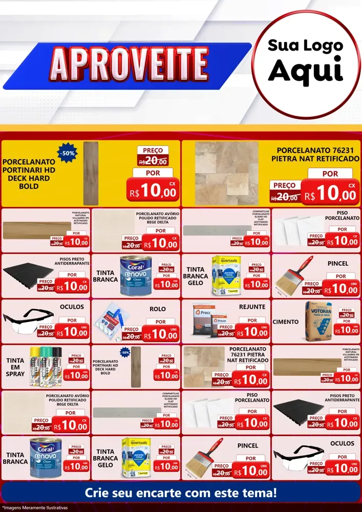 Modelo de Encarte para Encarte A4 Vertical com o tema Aproveite para Pisos e revestimentos
