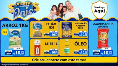 Modelo de TV para TV Horizontal com o tema Ofertas do Dia dos Pais para Supermercado