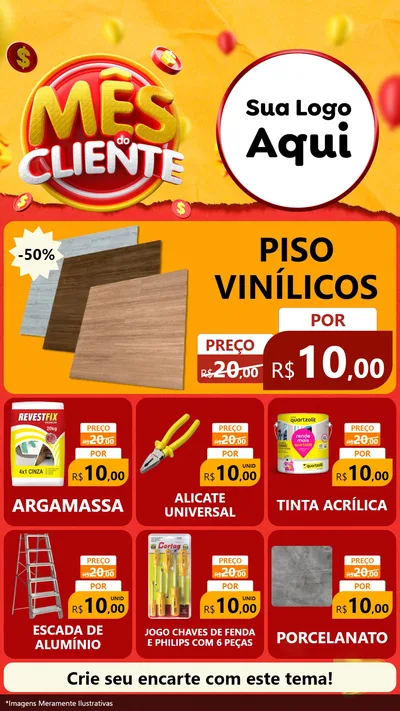 Modelo de Rede Social para Stories com o tema Mês do Cliente para Material para Construção