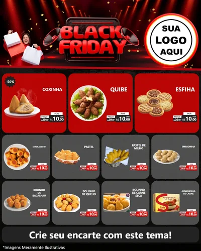 Modelo de Rede Social para Feed Instagram com o tema Black Friday para Salgadaria