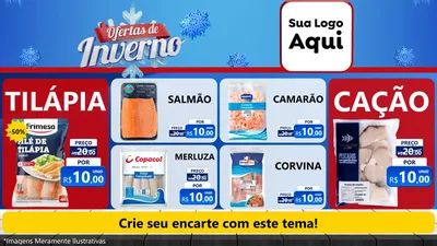 Modelo de TV para TV Horizontal com o tema Ofertas de Inverno para Peixaria