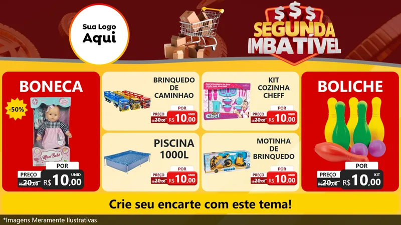 Modelo de TV para TV Horizontal com o tema Segunda Imbatível para Brinquedos