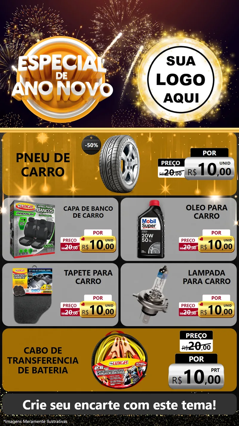 Modelo de TV para TV Vertical com o tema Especial de Ano Novo para Auto peças