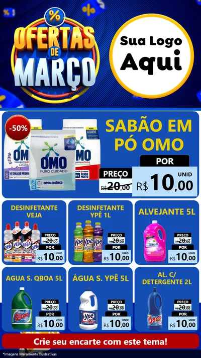 Modelo de Rede Social para Stories com o tema Ofertas de Março para Produtos de Limpeza