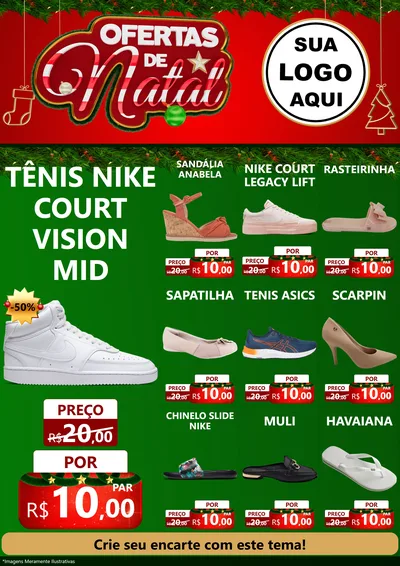 Modelo de Encarte para Encarte A4 Vertical com o tema Ofertas de Natal para Calçados