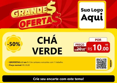 Modelo de Cartaz para Cartaz A4 Horizontal com o tema Grandes Ofertas para Produtos Naturais