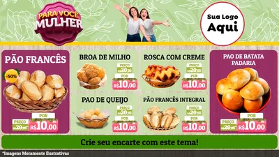Modelo de TV para TV Horizontal com o tema Para Você Mulher para Padaria
