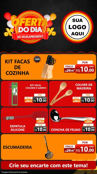 Modelo de TV para TV Vertical com o tema Oferta do Dia - Só hoje, Aproveite! para Utilidades Domésticas