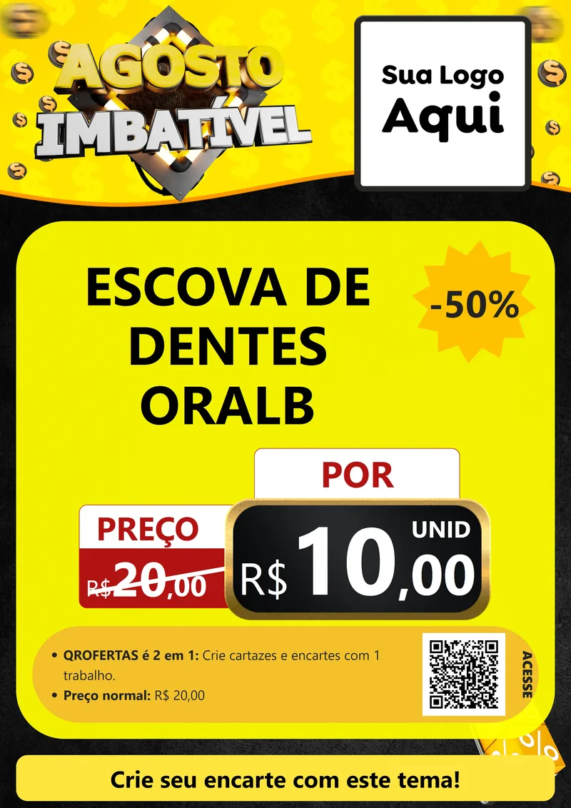 Modelo de Cartaz para Cartaz A4 Vertical com o tema Agosto Imbatível para Higiene Pessoal