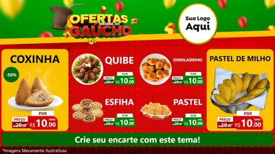 Modelo de TV para TV Horizontal com o tema Ofertas Semana Do Gaúcho para Salgadaria