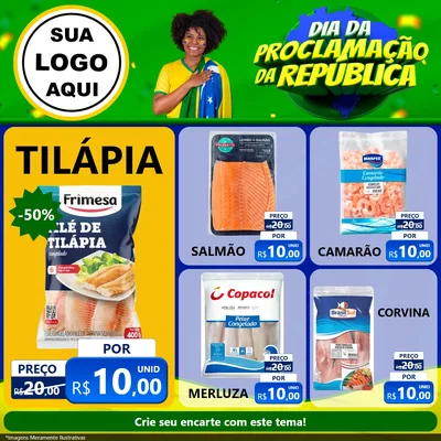 Modelo de Rede Social para Feed Facebook com o tema Dia Da Proclamação Da República para Peixaria