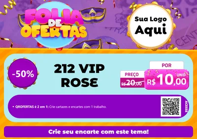 Modelo de Cartaz para Cartaz A4 Horizontal com o tema Folia de Ofertas para Perfumes