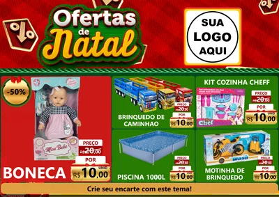 Modelo de Encarte para Encarte A4 Horizontal com o tema Ofertas de Natal para Brinquedos