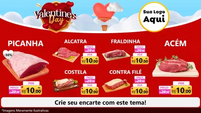 Modelo de TV para TV Horizontal com o tema Valentine's Day para Açougue