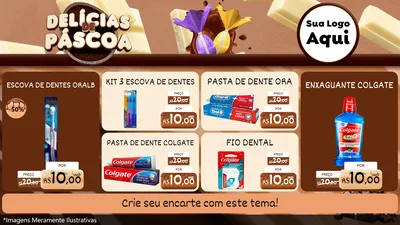 Modelo de TV para TV Horizontal com o tema Delícias de Páscoa para Higiene Pessoal