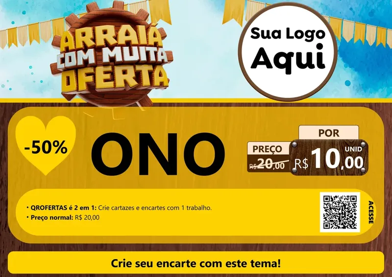 Modelo de Cartaz para Cartaz A4 Horizontal com o tema Ofertas de São João - Junina para Óticas