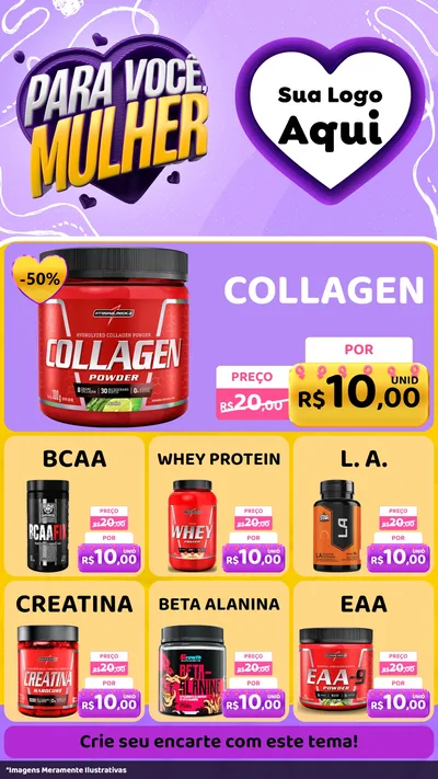 Modelo de Rede Social para Stories com o tema Para Você, Mulher para Suplementos alimentares