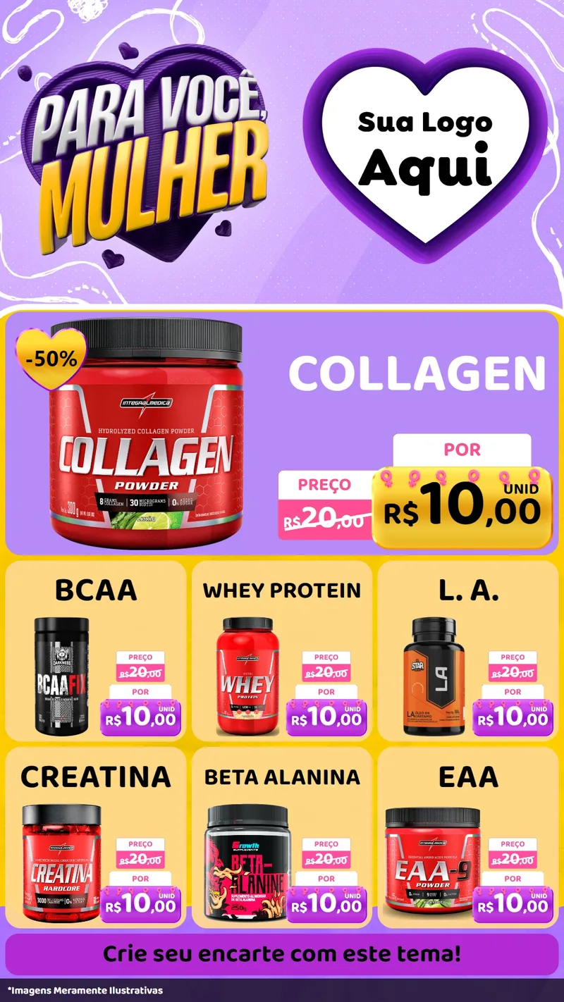 Modelo de Rede Social para Stories com o tema Para Você, Mulher para Suplementos alimentares