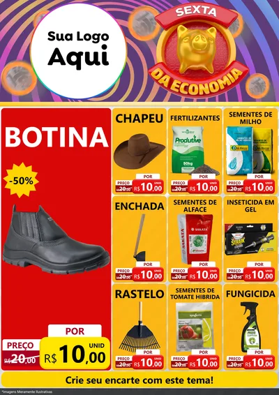 Modelo de Encarte para Encarte A4 Vertical com o tema Sexta da Economia para Agropecuária
