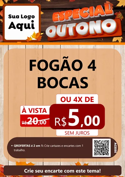 Modelo de Cartaz para Cartaz A4 Vertical com o tema Especial Outono para Móveis e Eletro