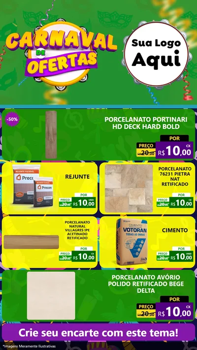 Modelo de TV para TV Vertical com o tema Carnaval de Ofertas para Pisos e revestimentos