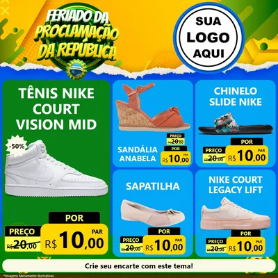 Modelo de Rede Social para Feed Facebook com o tema Feriado da Proclamação da República para Calçados