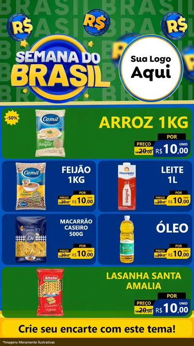 Modelo de TV para TV Vertical com o tema Semana Do Brasil para Supermercado
