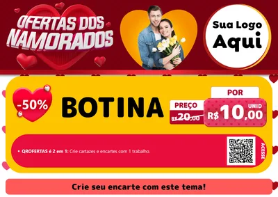 Modelo de Cartaz para Cartaz A4 Horizontal com o tema Ofertas Dos Namorados para Agropecuária