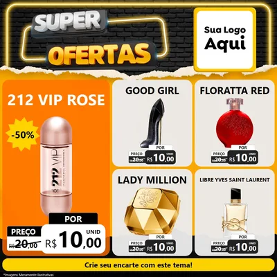 Modelo de Rede Social para Feed Facebook com o tema Super Ofertas para Perfumes