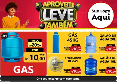 Modelo de Encarte para Encarte A4 Horizontal com o tema Aproveite e Leve Também para Água e gás
