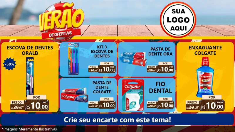 Modelo de TV para TV Horizontal com o tema Verão de Ofertas para Higiene Pessoal