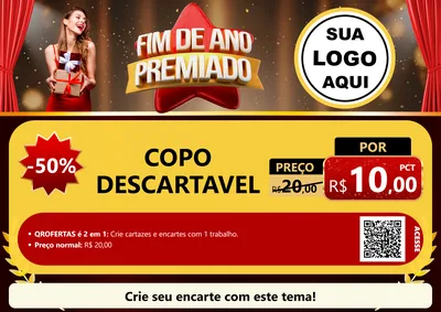 Modelo de Cartaz para Cartaz A4 Horizontal com o tema Fim de Ano Premiado para Embalagens