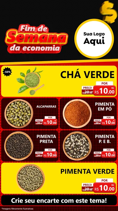 Modelo de TV para TV Vertical com o tema Fim de Semana da Economia para Produtos Naturais