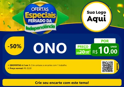 Modelo de Cartaz para Cartaz A4 Horizontal com o tema Ofertas Especiais Feriado da Independência para Óticas