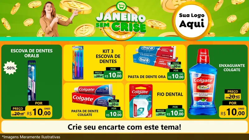 Modelo de TV para TV Horizontal com o tema Janeiro Sem Crise para Higiene Pessoal
