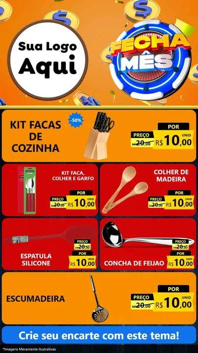 Modelo de TV para TV Vertical com o tema Fecha Mês para Utilidades Domésticas
