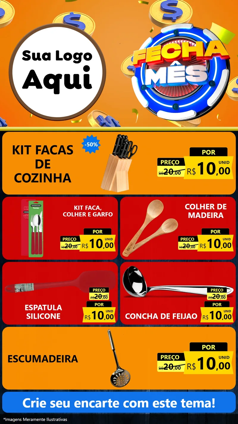 Modelo de TV para TV Vertical com o tema Fecha Mês para Utilidades Domésticas