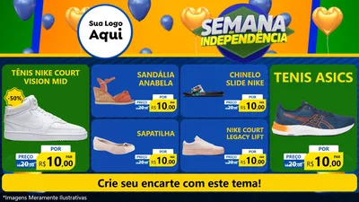 Modelo de TV para TV Horizontal com o tema Semana da Independência para Calçados