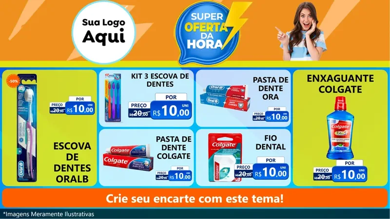 Modelo de TV para TV Horizontal com o tema Super Oferta da Hora para Higiene Pessoal