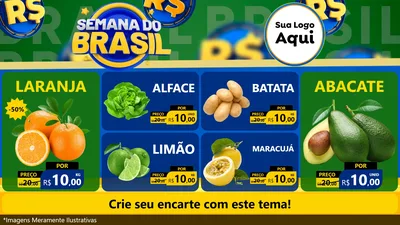 Modelo de TV para TV Horizontal com o tema Semana Do Brasil para Hortifrúti
